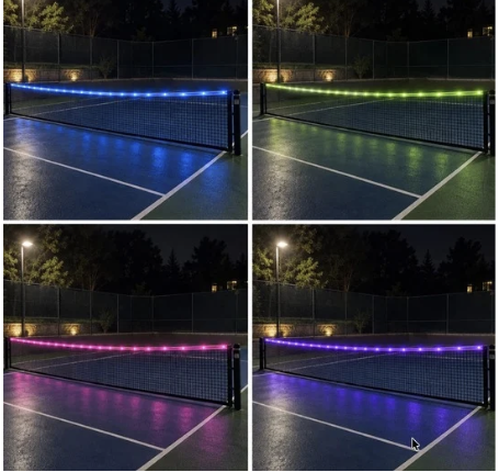 LED Net 4-Color Collage (Blue · Green · Pink · Purple)